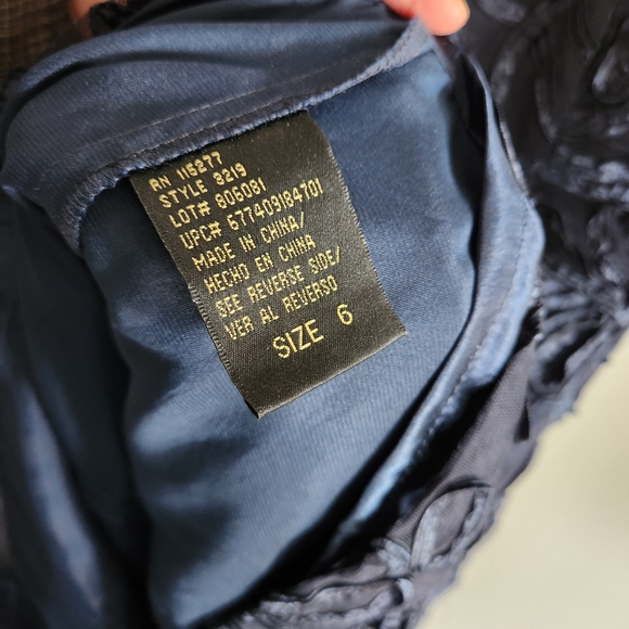 Stunning Navy Crystal Fitted Evening Dress - Picture 10 of 11